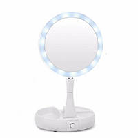 Складное зеркало для макияжа с Led подсветкой круглое увеличительное 10x My Fold Away Mirror. NG-365 Цвет: