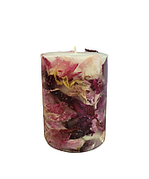 Ботаническая свеча с лепестками пиона, 9*6,5 см, с ароматом, 35 часов горения