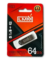 Флеш накопитель USB на 64 гб / скорость 2.0 "LMM" Fit series / Серебряный
