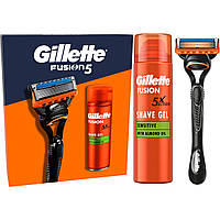 Набор косметики Gillette Fusion5 Станок для бритья мужской (бритва) с 1 сменным лезвием + Гель для бритья 200
