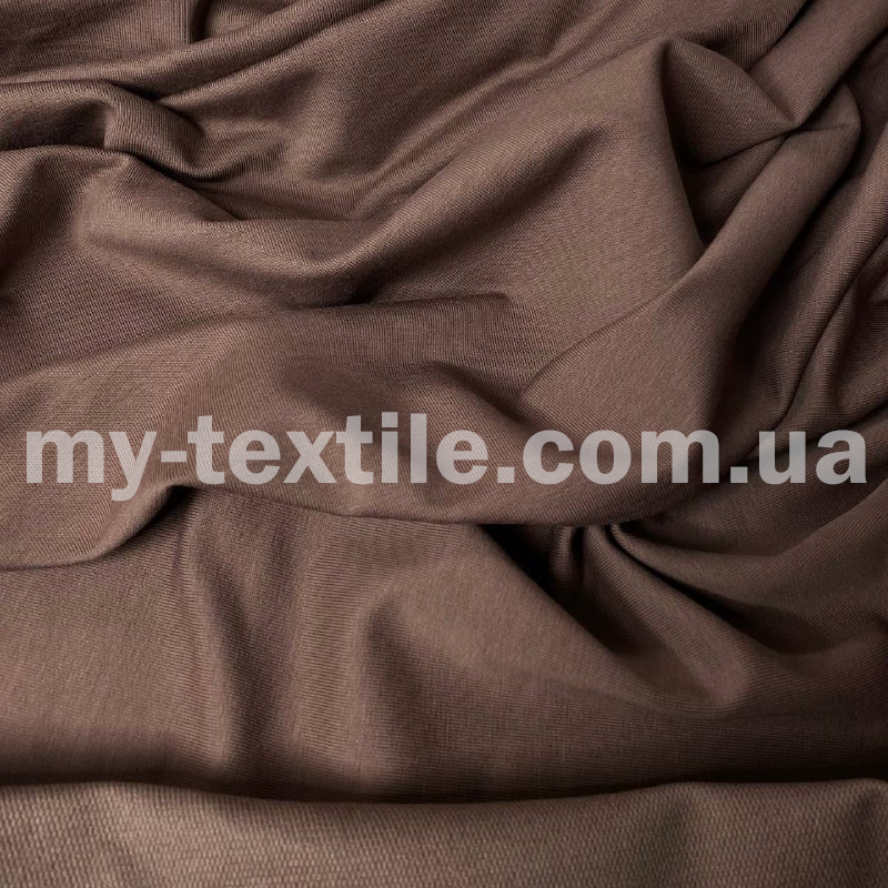 Двонитка тканина трикотажна 70/30 хб Туреччина 240 grm 180 см Кава з молоком, фото 1