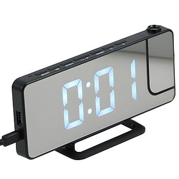 Електронний настільний годинник з білим LED підсвічуванням та проекцією часу на стелю TS-9210