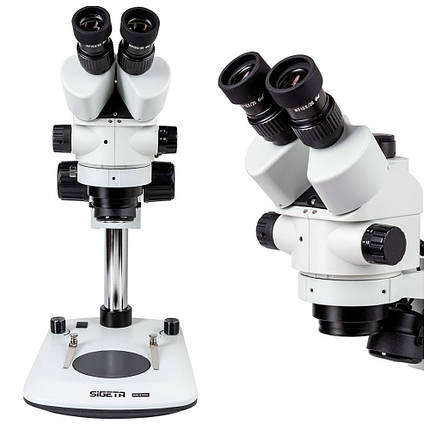 Sigeta MS-220 7x-180x Led Trino Stereo | Професійний стереоскопічний мікроскоп для досліджень в радіотехніці, ювелірній справі, фото 1