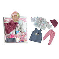 Одяг для ляльок BLC 209 C (96) шубка, колготки, сукня, шапочка, підгузок, пустушка, для ляльок зростом 30-35