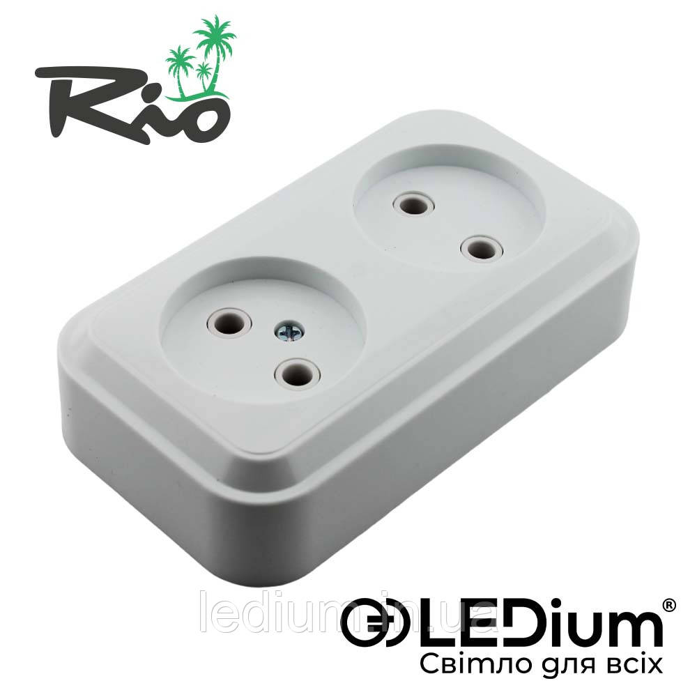 Розетка двомісна накладна RIO LEDium RR05