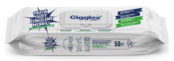 Вологі серветки Giggles для універсального прибирання в будинку (50 шт)