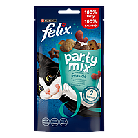 Лакомство для взрослых кошек Felix (Феликс) Party Mix Океанический Микс (лосось, форель, минтай), 60 г