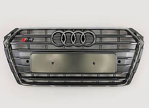 Решітка радіатора Audi A4 2015+ стиль Audi S4 (сіра + хром)