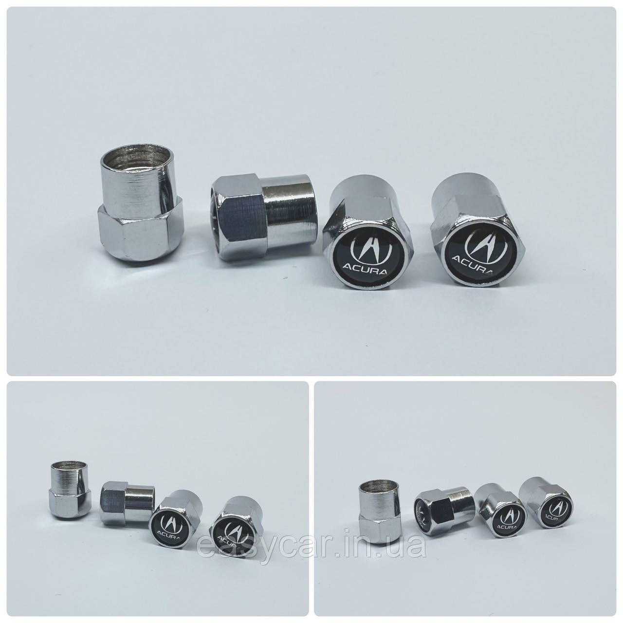 Захисні ковпачки на ніпеля Acura 4 шт. Хром, фото 1