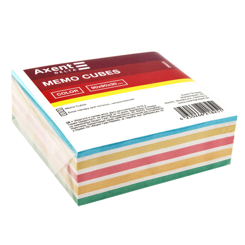 Папір для нотаток "COLOR" 90х90х30мм, непрок