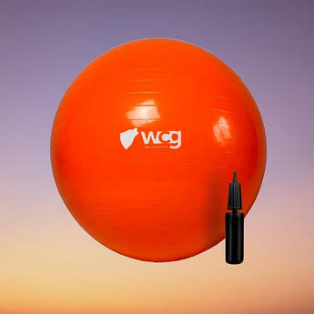 М'яч для фітнесу (фітбол) WCG 55 Anti-Burst 300кг Помаранчевий + насос SHOPIK