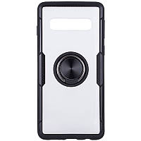 Чехол бампер Primolux Ring Magnetic Stand для смартфона Samsung Galaxy S10 Plus (SM-G975) - Black