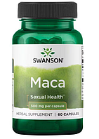 Мака, экстракт (Full Spectrum Maca) Традиционные травы сексуального здоровья от Swanson, 500мг, 60 капсул