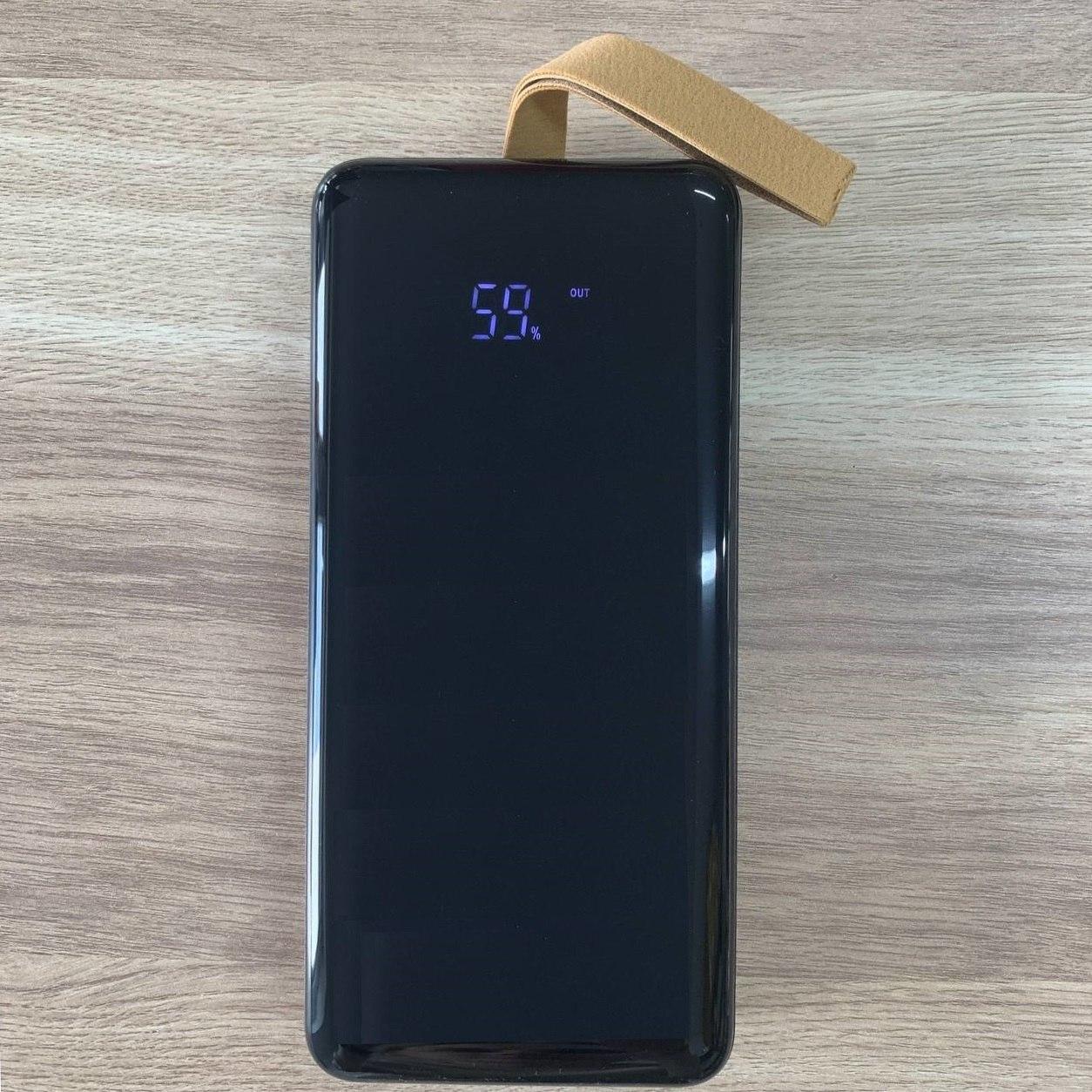 Павербанк PowerBank із ліхтарем 30000mAh |4USB| Чорний
