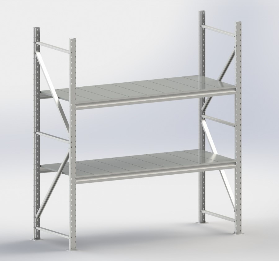 Стелаж 2000х2100х700мм 2полки металевий полочний навантаження на полицю до 400кг