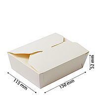 Коробка картонная 150*115*52 ланч-бокс, белая