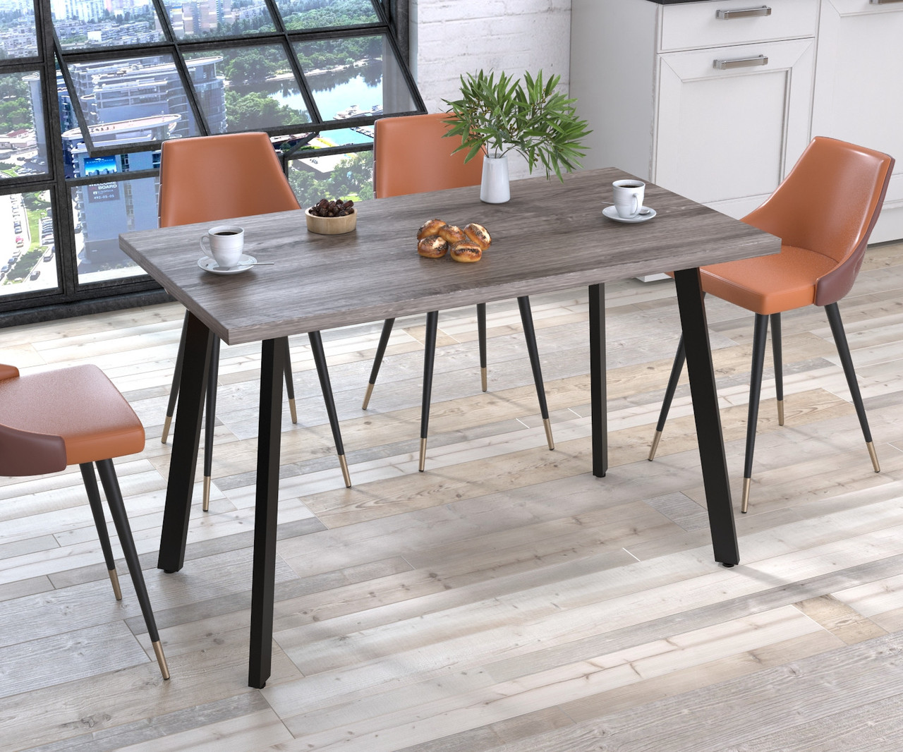 Стіл обідній Ленард Loft Design 120х65 см. Дуб Палена