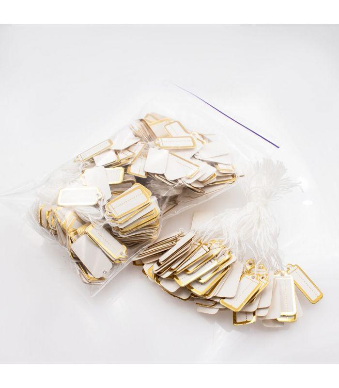 Цінники бірки 100 шт на ниточці Прямокутні (000002), фото 1