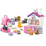 Набір ігровий домашніх вихованців (4 фігурки собачки, 4 фігурки котика, аксесуари, будиночок) 136-9 A, фото 2