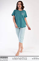 Пижама женская Комплект футболка с бриджами 54-62 для дома и сна (батал) хлопок Х/Б Vienetta (Турция)