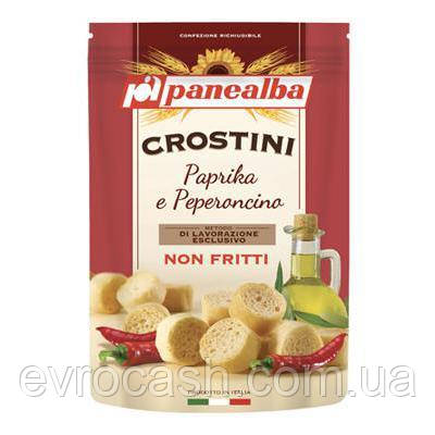 Сухарики CROSTINI paprika PIpanealba 100 гр( 12 штук ящик)