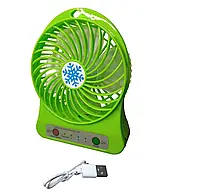 Портативный аккумуляторный вентилятор настольный от USB Mini Fan AIR Салатовый