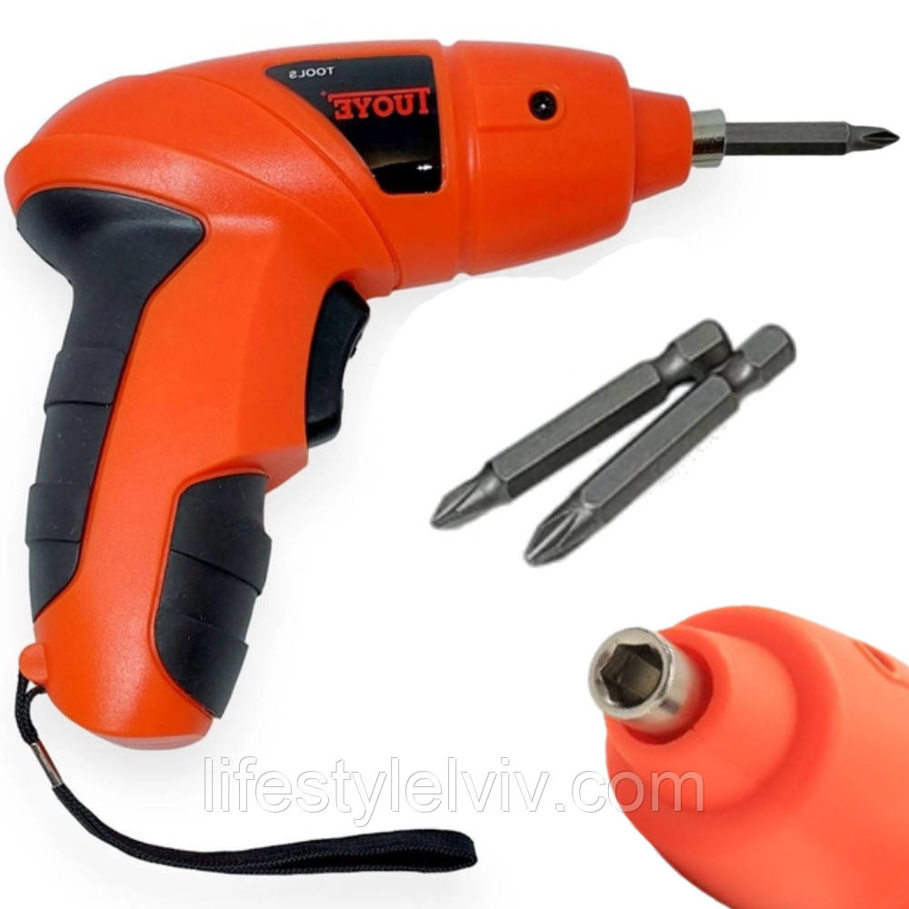 Електровикрутка Tools, з 2 бітами / Бездротовий акумуляторний шуруповерт / Електрична викрутка