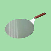 Лопатка подставка для пиццы нержавеющая с деревянной ручкой D 26 cm L 42 cm. VarioMarket
