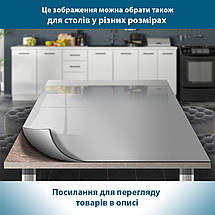 Покриття для підвіконня, м'яке скло з фотодруком світло-сірого однотонного фону 35 х 100 см, фото 5