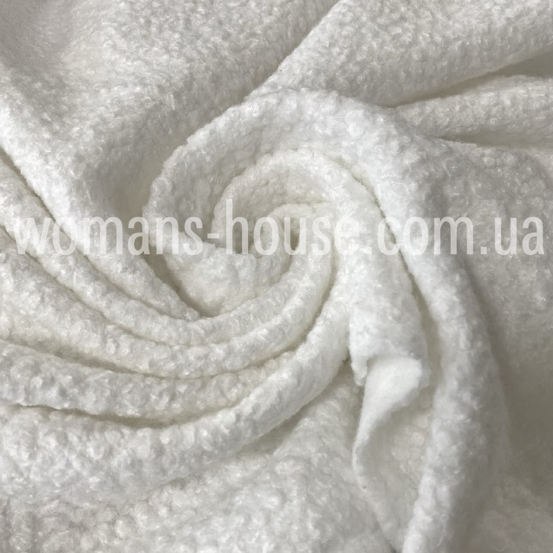 Букле Баранчик пальтова тканина 150 см щільна 300 г/м2 м'яка Білий, фото 1
