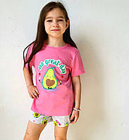 Детская трикотажная пижама с короткими рукавами и шортамы Primark хлопковая пижама для девочки на каждый день
