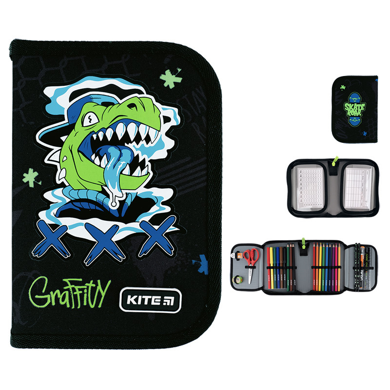 Пенал Kite 1 від., 2 відв., з наповненням 622H Roar