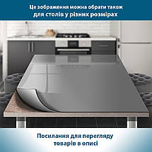 Покриття для підвіконня, м'яке скло з фотодруком темно-сірого однотонного фону 35 х 100 см, фото 5