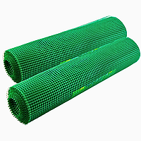 Сетка пластиковая зеленая Квадрат 10 х10 мм УФ стабилизированная 1 м х 20 м (вольерная сетка)