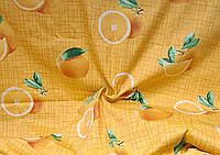 Ткань сатин набивной ш.220 Апельсин. Остаток 4м