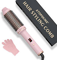 Тепловая щетка фен стайлер для укладки волос 38 мм, объемная расческа ЖК-дисплей 120-210°C