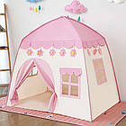 Дитячий ігровий намет у вигляді будиночка, 130х130х100 см, Рожевий / Дитячий будиночок намет / Намет для дітей, фото 7