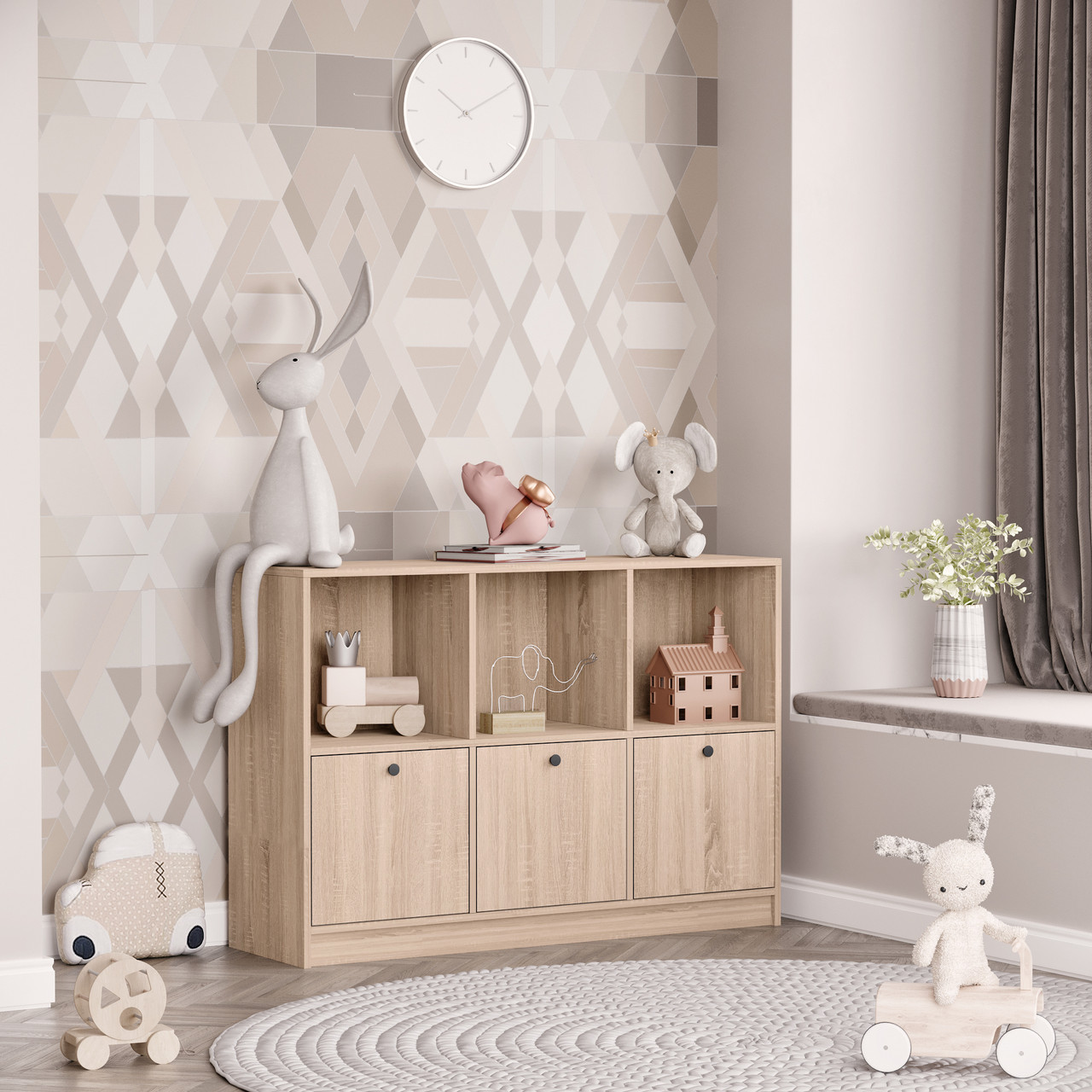 Стелаж дитячий з шухлядами 868х1204х352 мм Дуб Сонома, фото 1