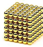 Конструктор-антистресс Неокуб neocube 216 шариков 5мм gold Развивающий магнитный конструктор золотой