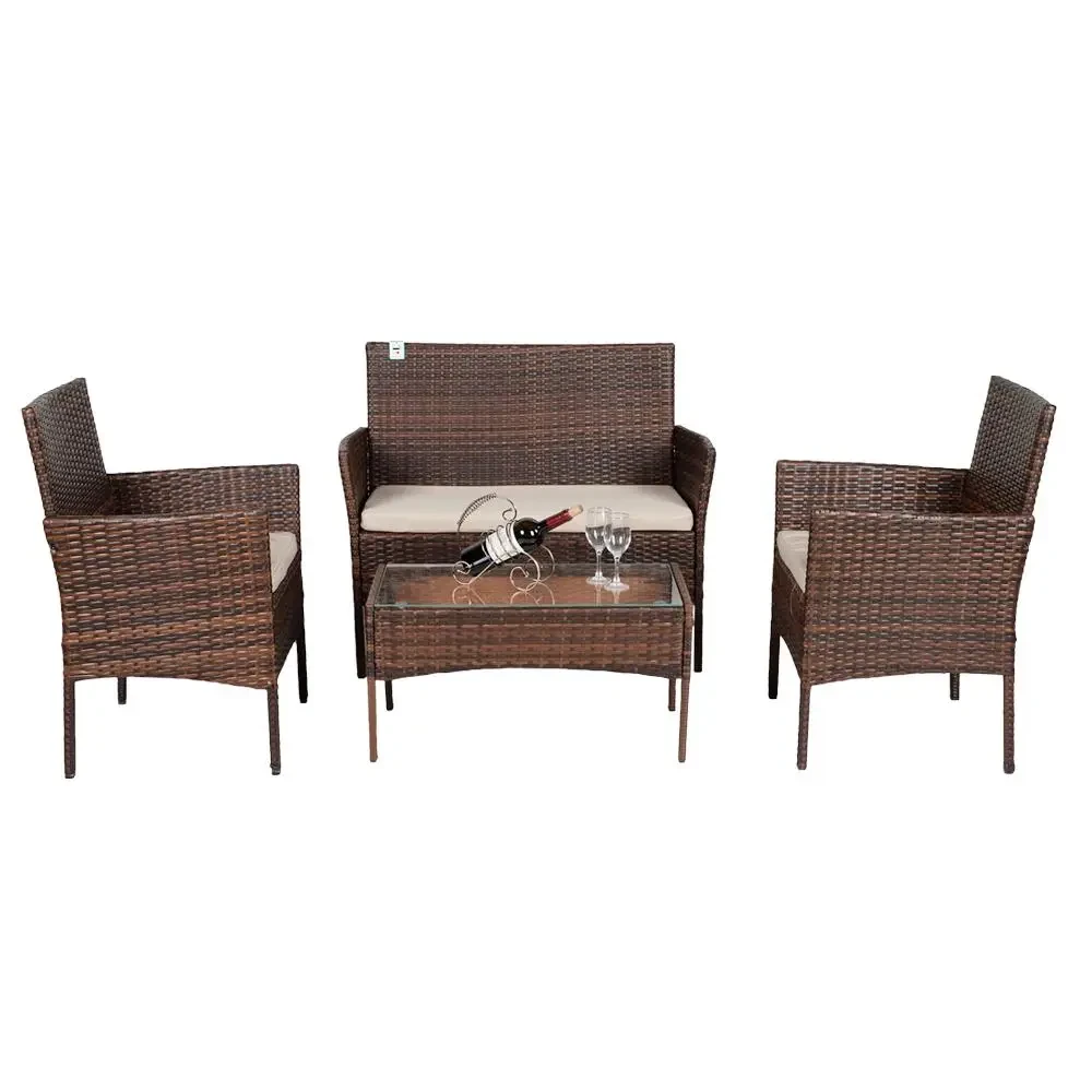 Набір садових меблів 4-місні колір коричневий, фото 1