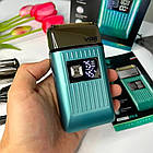 Акумуляторна бритва з USB і LED дисплеєм VGR V-357 Бірюзова / Електробритва шейвер / Сіткова електробритва, фото 6