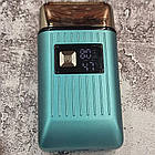 Акумуляторна бритва з USB і LED дисплеєм VGR V-357 Бірюзова / Електробритва шейвер / Сіткова електробритва, фото 7