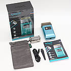 Акумуляторна бритва з USB і LED дисплеєм VGR V-357 Бірюзова / Електробритва шейвер / Сіткова електробритва, фото 9