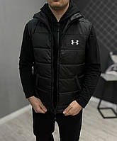 Жилетка чорна Under Armour чоловіча безрукавка Андер Армор демісезонна весняна осінка