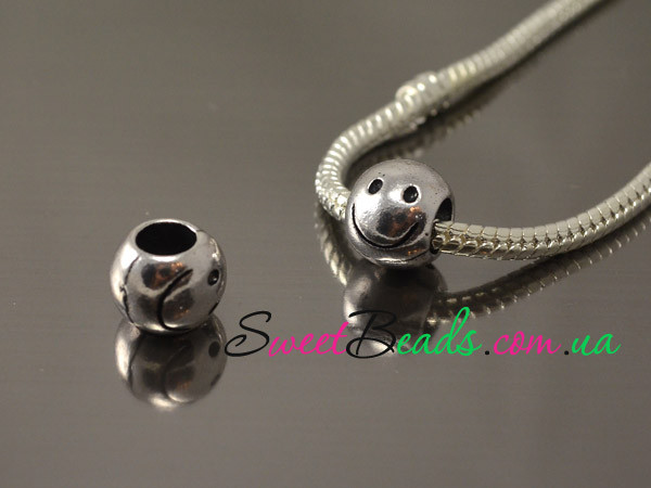 Бусина Смайл кругла Пандора, срібло, фото 1
