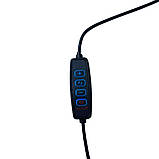 Настільна кільцева ЛЕД лампа USB з двома тримачами для телефонів та тримачем для мікрофона, фото 10