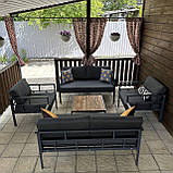 Меблі для тераси «Dream Garden Lux» ГРАФІТ Комплект для відпочинку від Mix-Line., фото 3