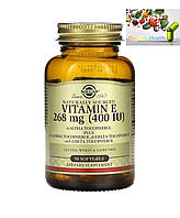 Витамин Е, Solgar, Натуральный витамин E, 268 мг (400 МЕ), 50 мягких таблеток