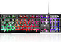 Ігрова клавіатура Rii для ПК, клавіатура PS4 USB, світлодіодна клавіатура з підсвічуванням (б\у німецька розкладка)