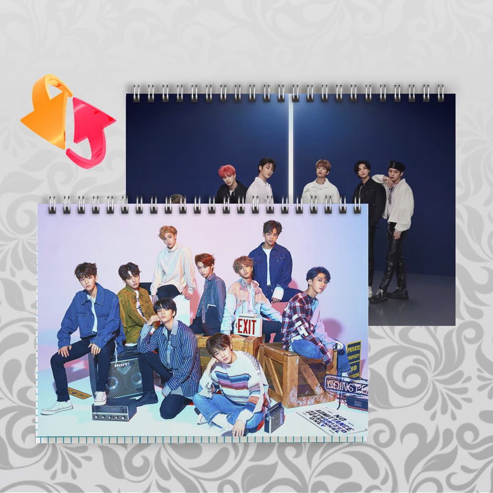 Зошит А5 на пружині 48 л. клітинка 60 г.м2 Stray Kids